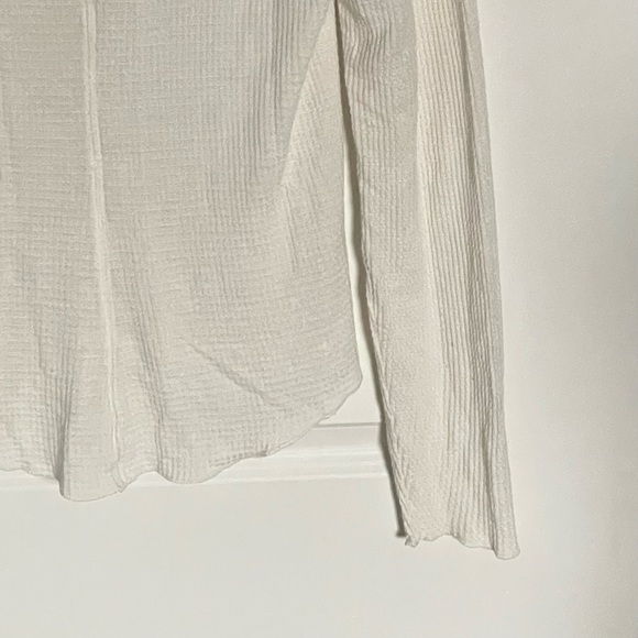 Free People Cream Going Places Snaps Waffle Knit Cardigan Sweater - 35604 - Picture 13 of 16